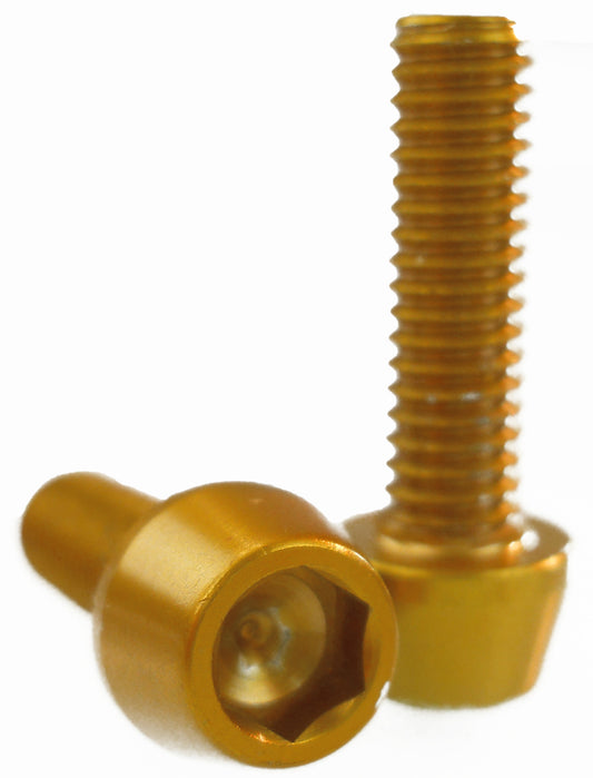tapered cylinder head aluminum screw 4762 M6 gold