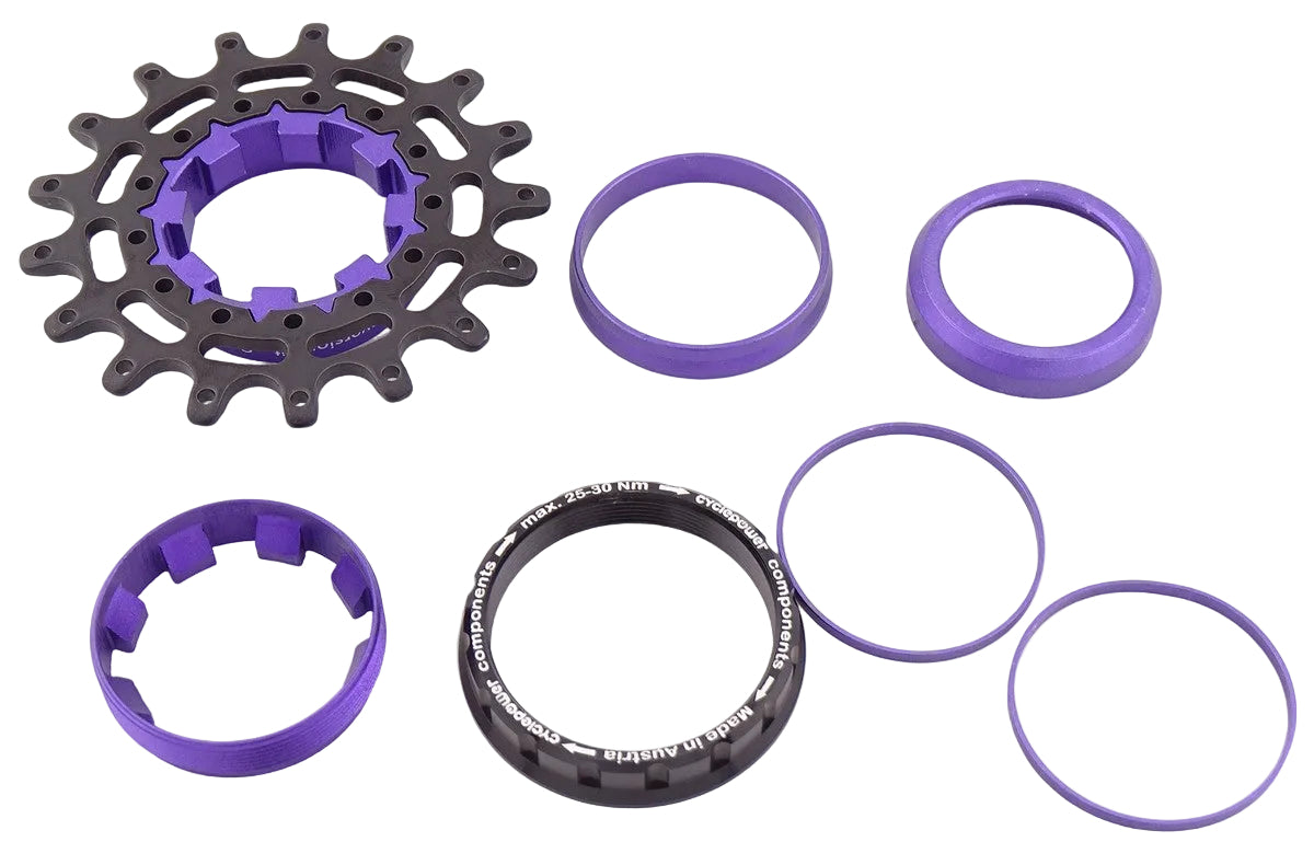 singlespeed-conversion-kit-campagnolo-ED+sprocket-violet